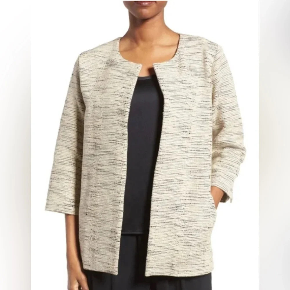 Eileen Fisher Cream Textured Jacket